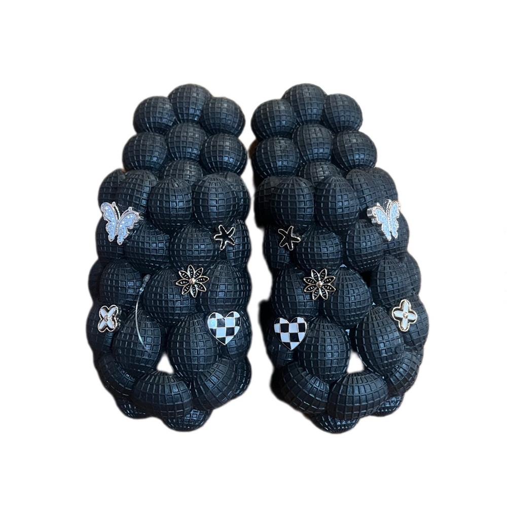 Bubble Slides With Charms Balck Color Size 8 Wome… - image 3